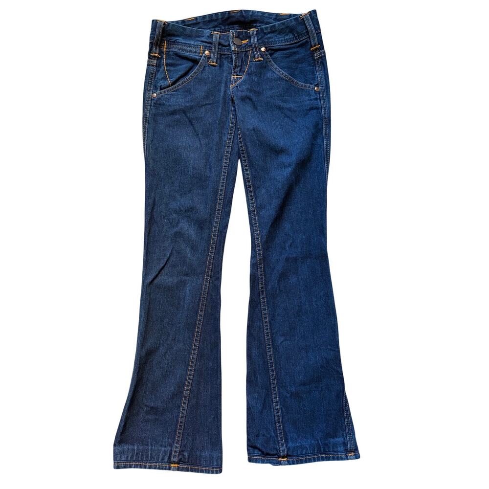 Vintage Y2K True Religion Womens Low Rise Flare Jeans Size 26 Dark Wash - Picture 2 of 11